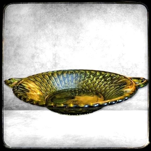 VTG 1960s Indiana Cut Handle Glass Dish - Picture 1 of 6